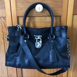 Michael Kors Black Leather Chain Purse